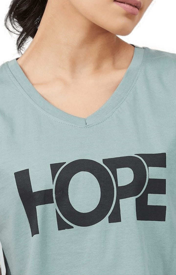 Women's Dusty Green Cotton Solid Crop Top