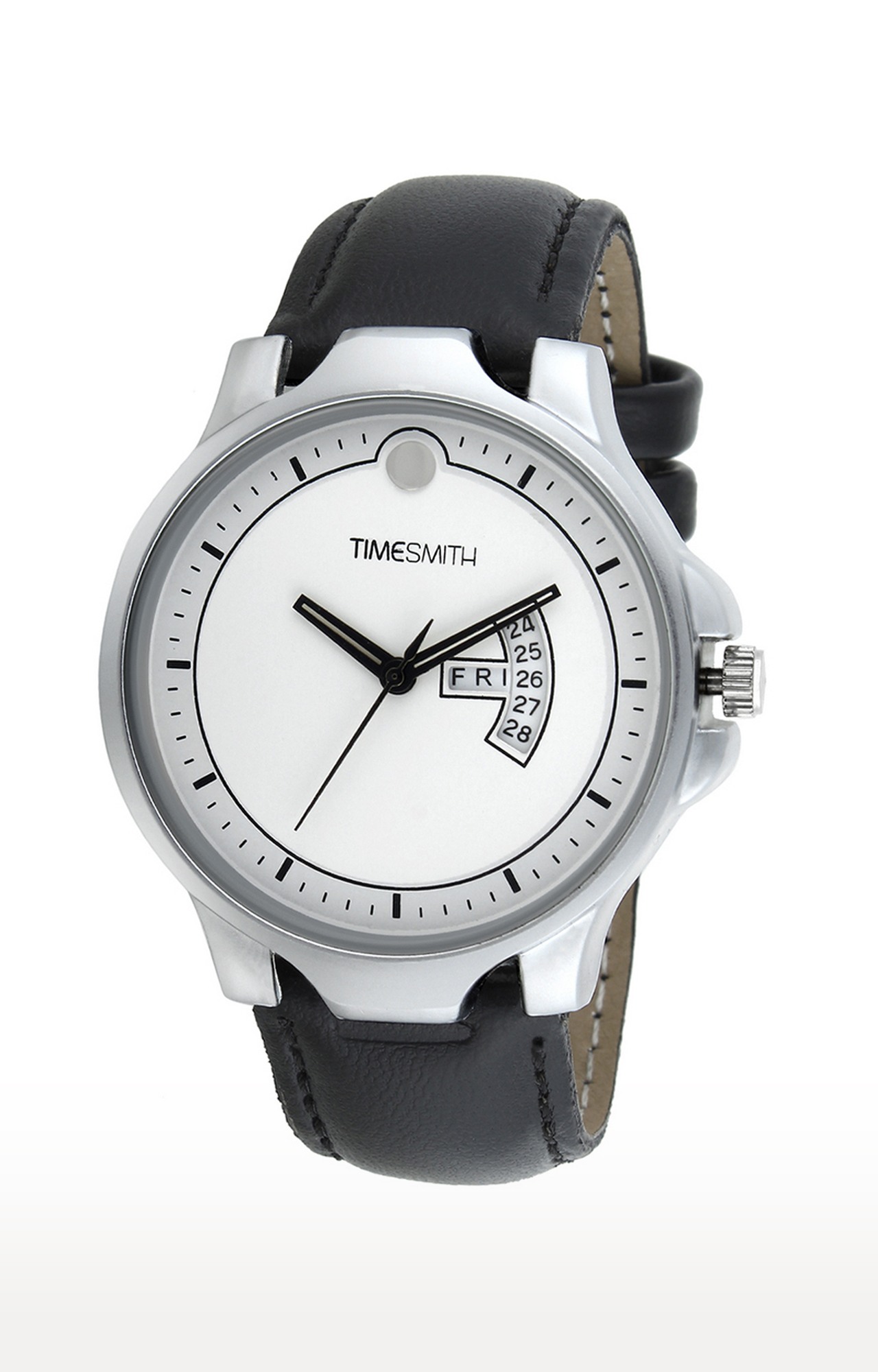 Timesmith White Dial Black Leather Watch TSC 026hyipd