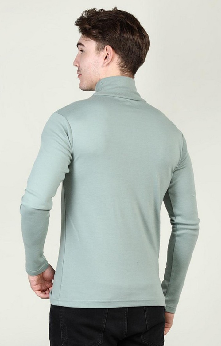 Men's Green Solid Polycotton Regular T-Shirt