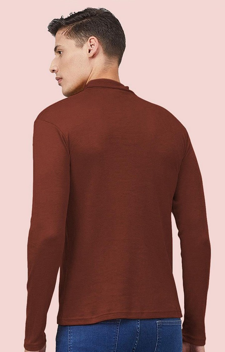 Men's Red Solid Polycotton Regular T-Shirt