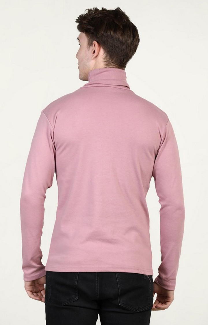 Men's Pink Solid Polycotton Regular T-Shirt