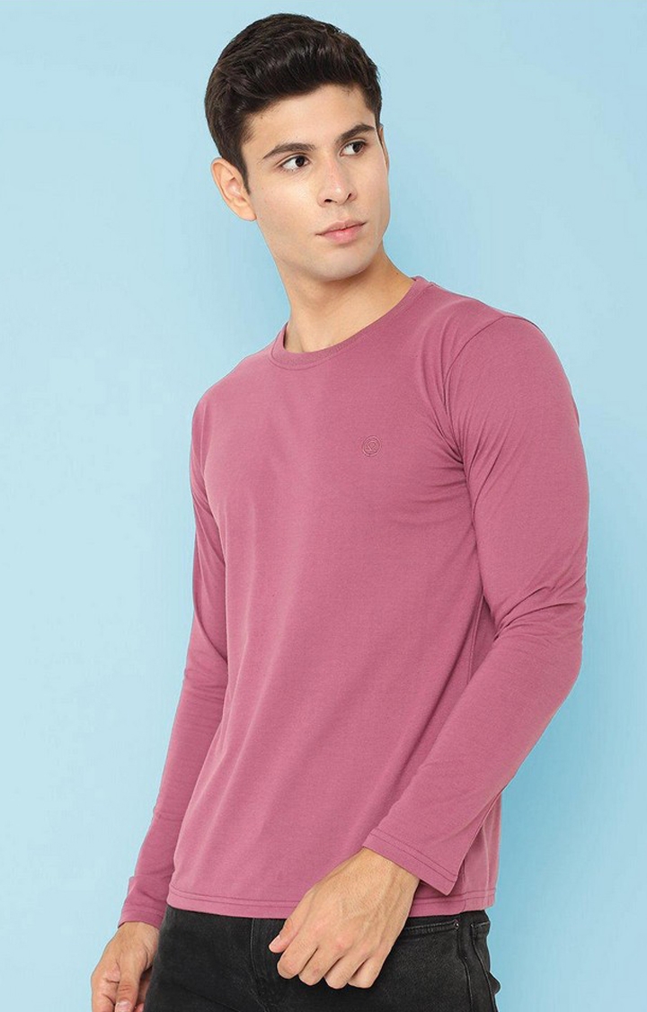 Men's pink Solid Polycotton Regular T-Shirt