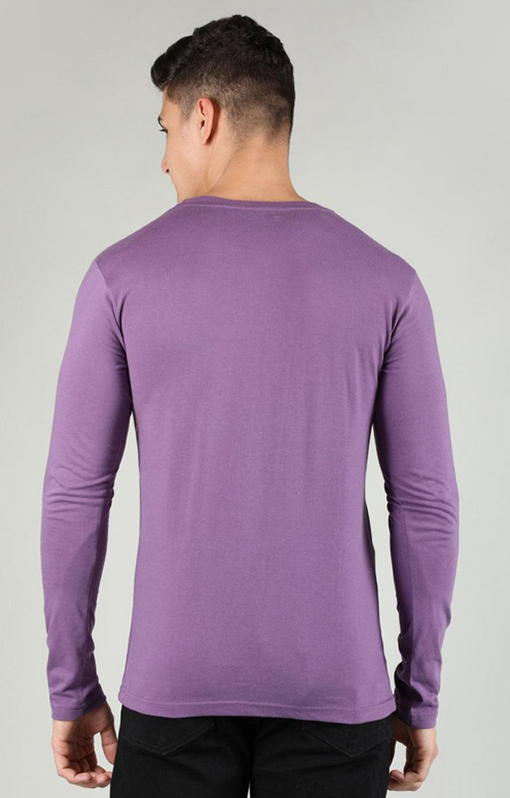 Men's Purple Solid Polycotton Regular T-Shirt