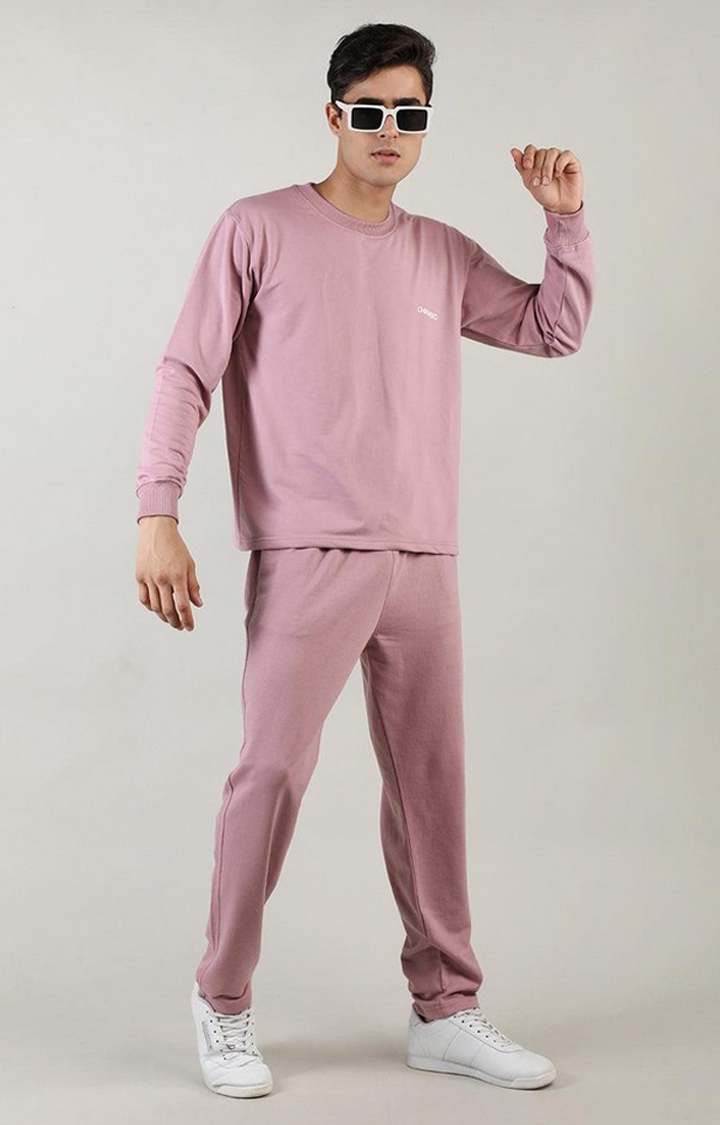 Men's Pink Solid Cotton Activewear T-Shirt