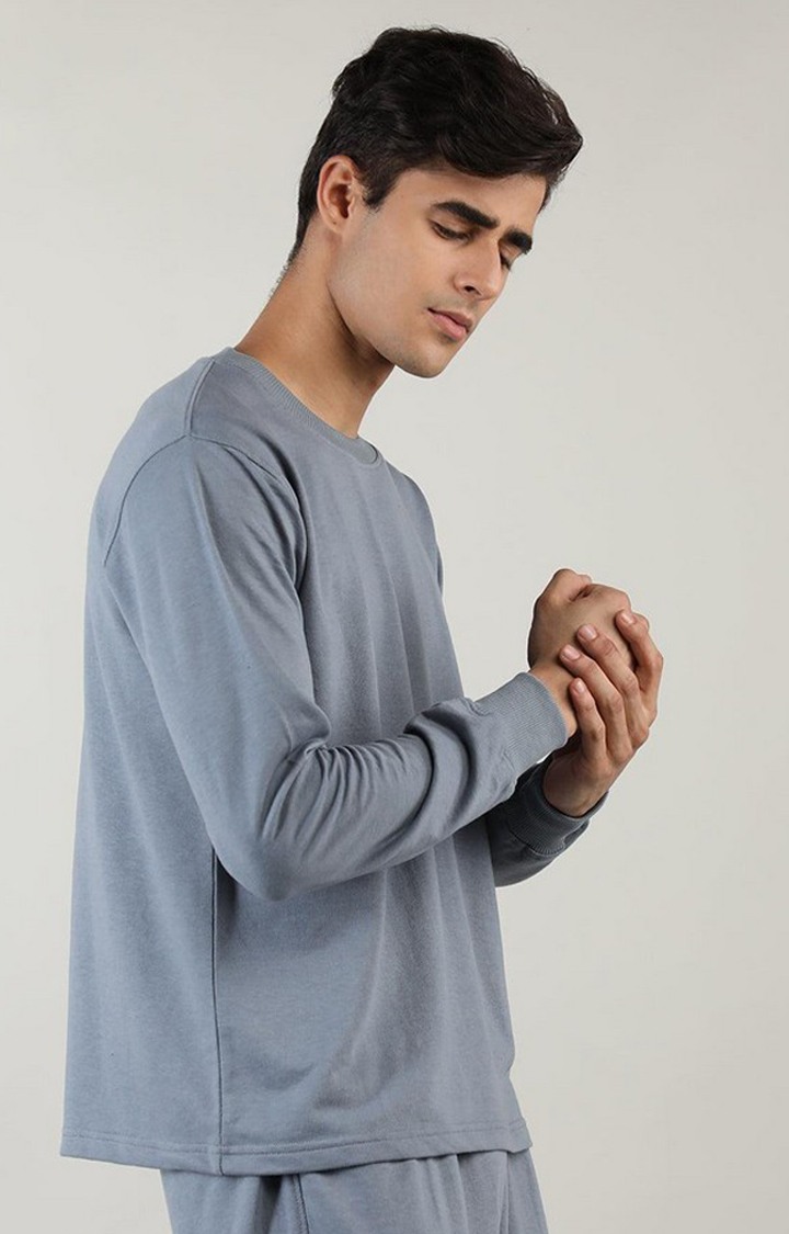 Men's Grey Solid Cotton Activewear T-Shirt