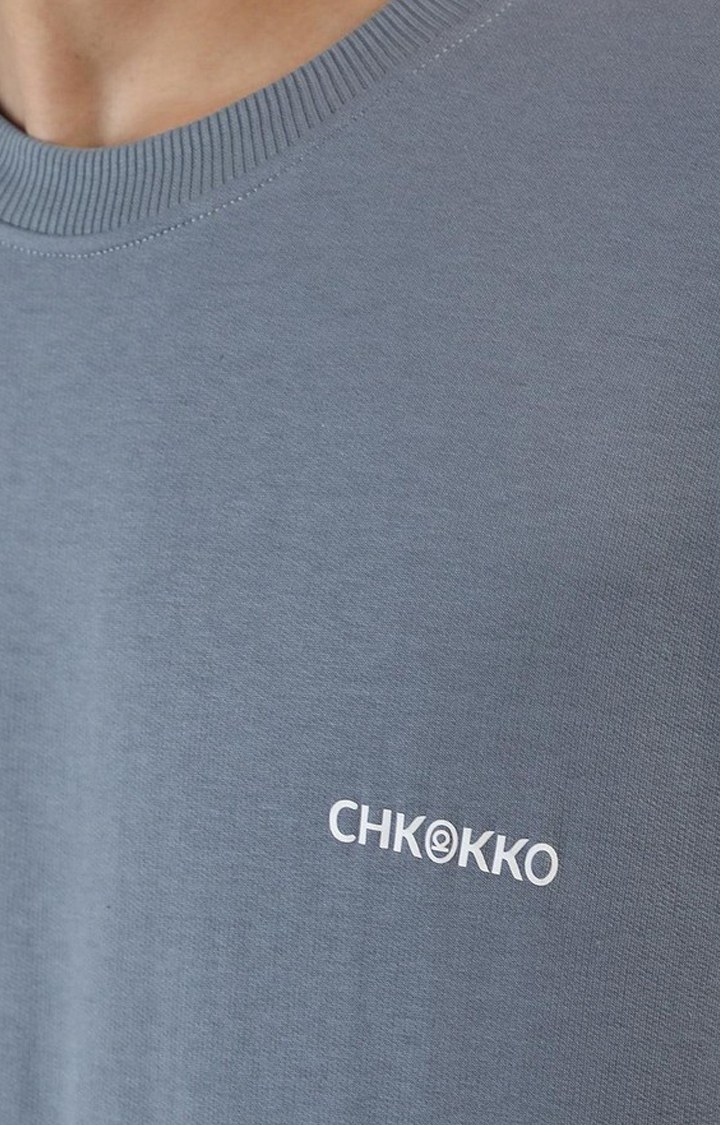 Men's Grey Solid Cotton Activewear T-Shirt