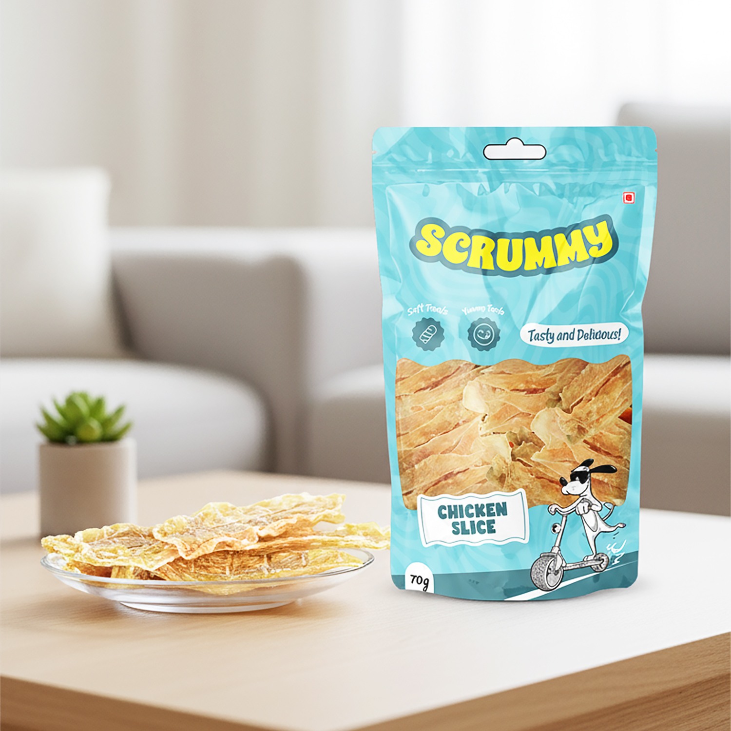 Scrummy Premium Chicken Slice Dog Treats 70g