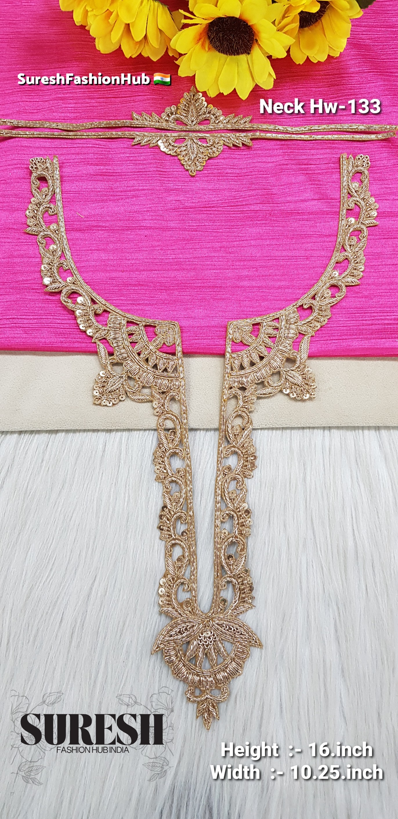 Imperial Zardosi Petal Crest – Design HW-133