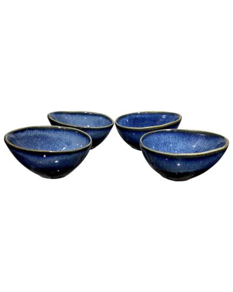 Order Happiness | Order Happiness Ceramic Stoneware, Ceramic Vegetable Bowl-Big (Blue, Pack of 4) 2