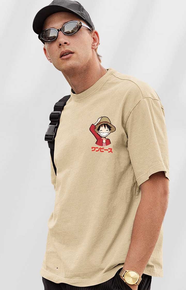 Run Luffy Men's Oversized Printed T Shirt