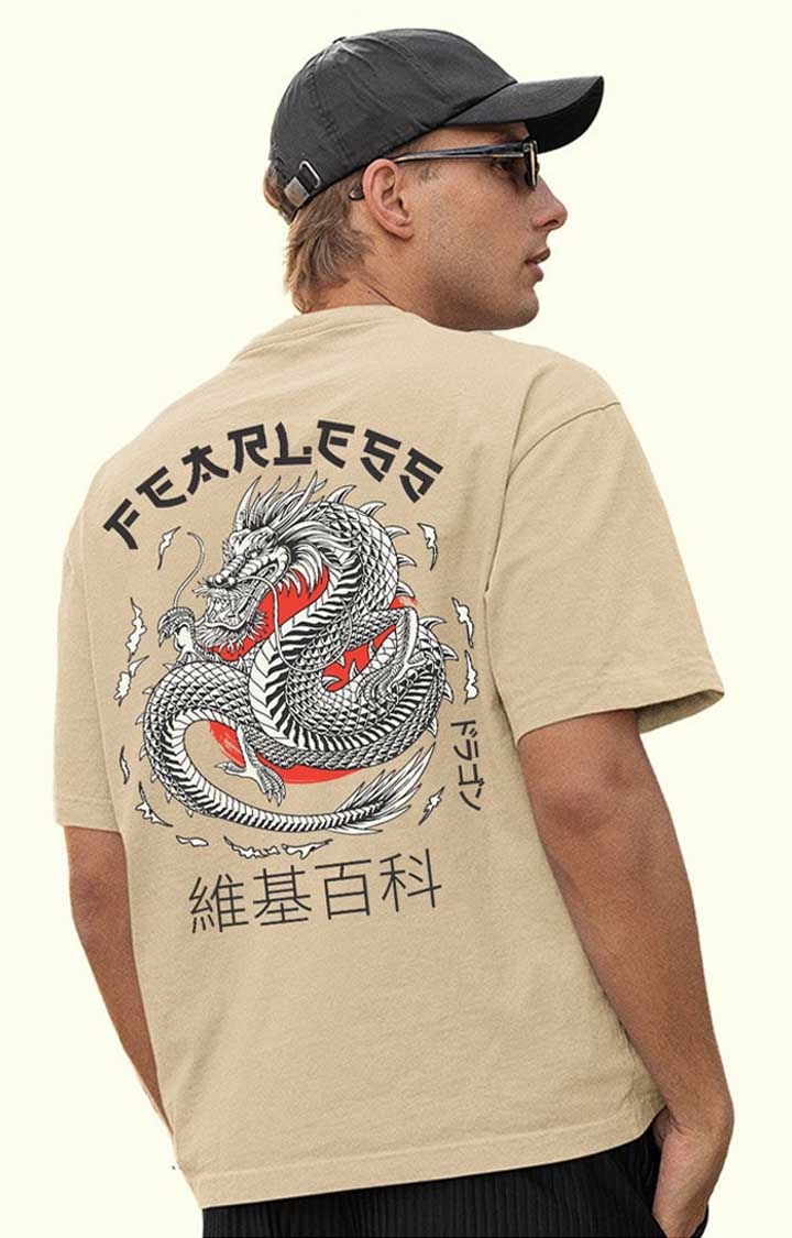 Fearless Men's Oversized Printed T Shirt