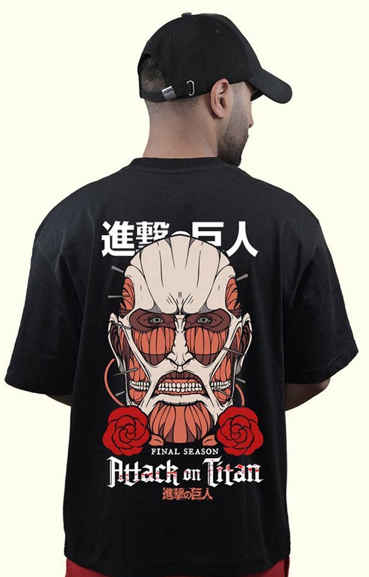 PRONK | Attack On Titan Men's Oversized Printed T Shirt