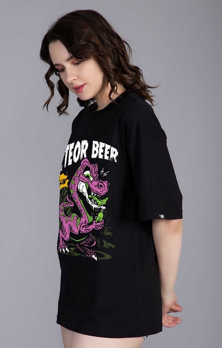 Meteor Beer Women's Oversized Printed T Shirt