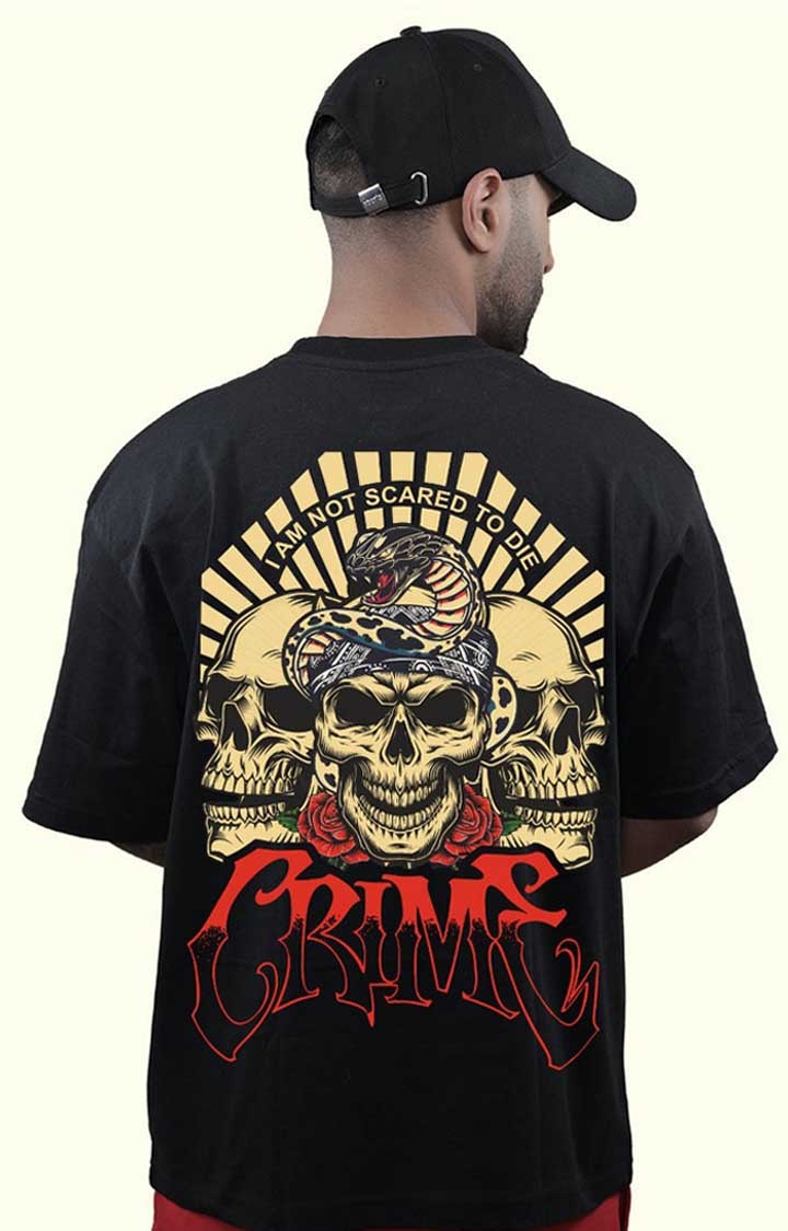 PRONK | Crime Men's Oversized Printed T Shirt