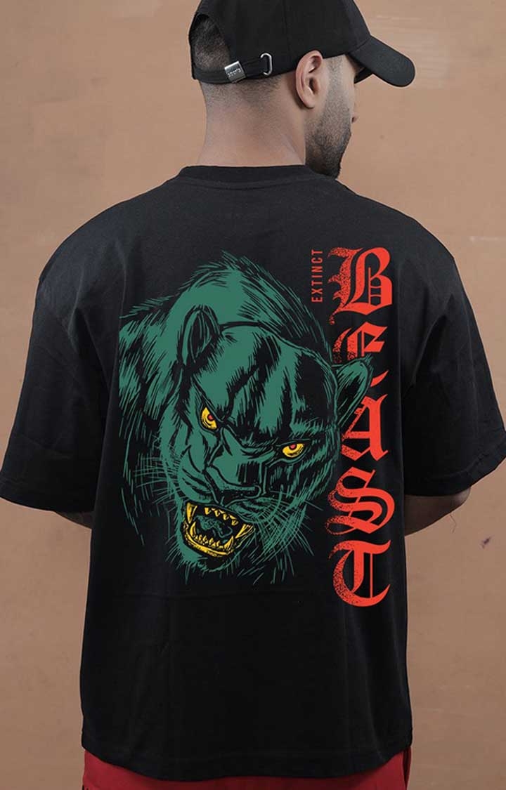 Extint Beast Men's Oversized Printed T Shirt
