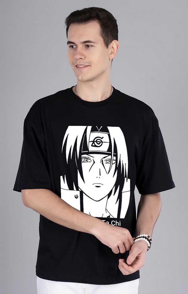 Glow In Dark Anime Men's Oversized Printed T Shirt