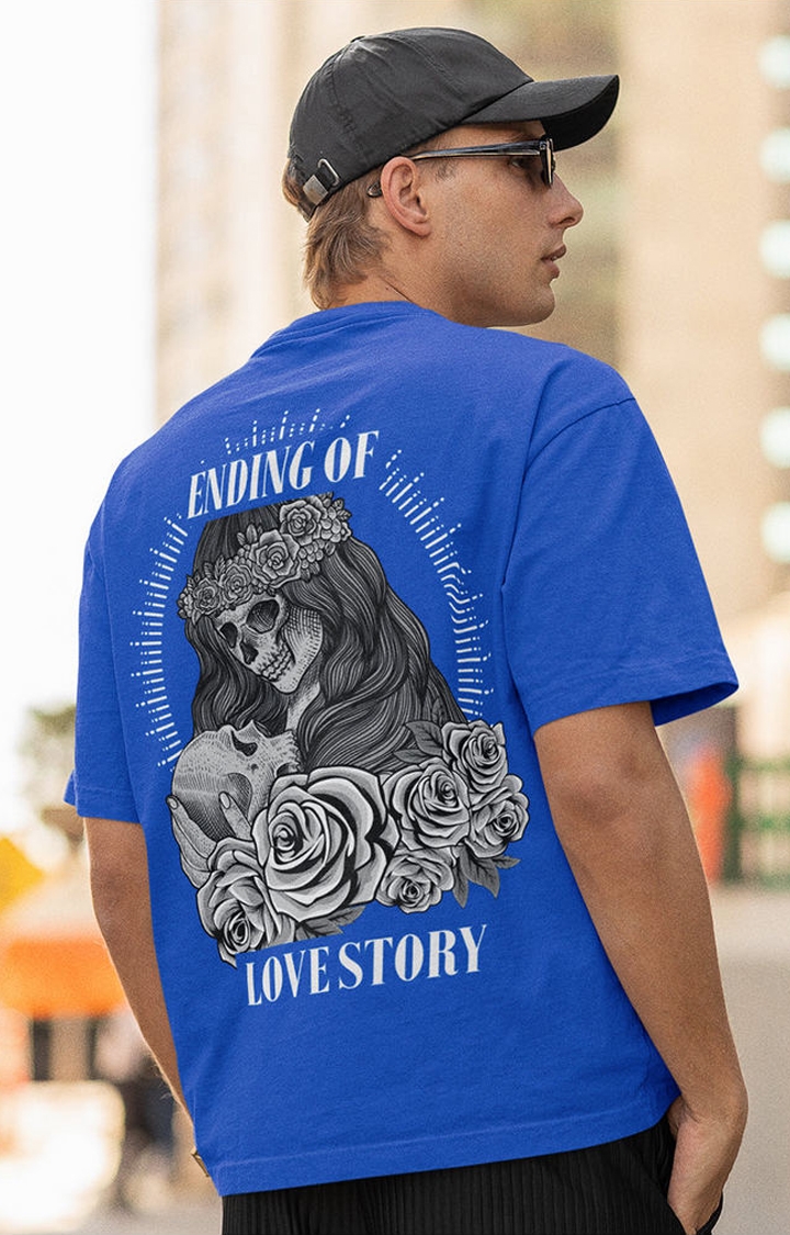 Ending Of Love Men's Oversized Printed T-Shirt