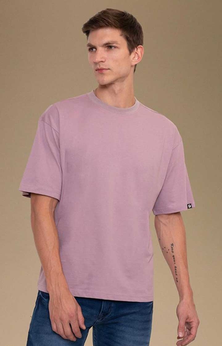 Solid Men's Oversized T-Shirt - Lilac