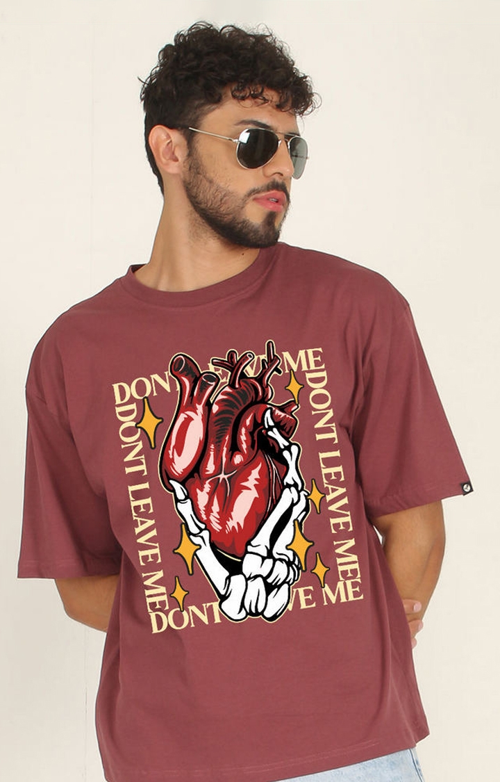 PRONK | Don't Leave Me Men's Oversized Printed T-Shirt