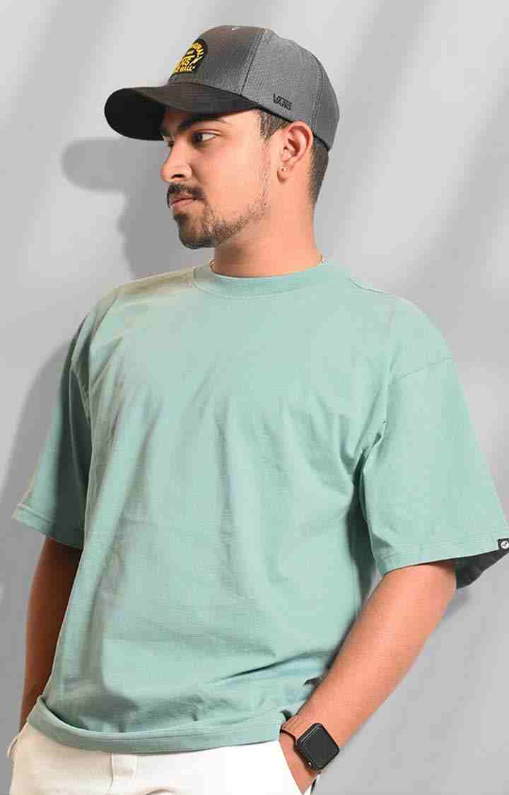 Solid Men's Oversized T-Shirt - Mint Green