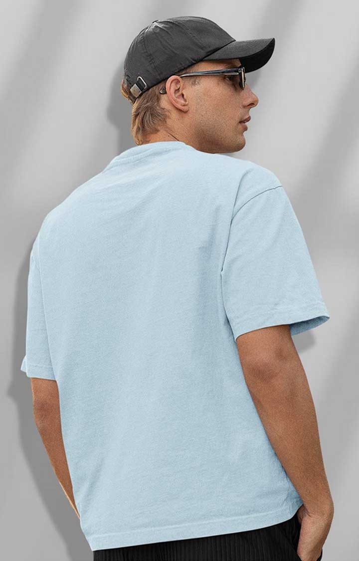Solid Men's Oversized T-Shirt - Sky