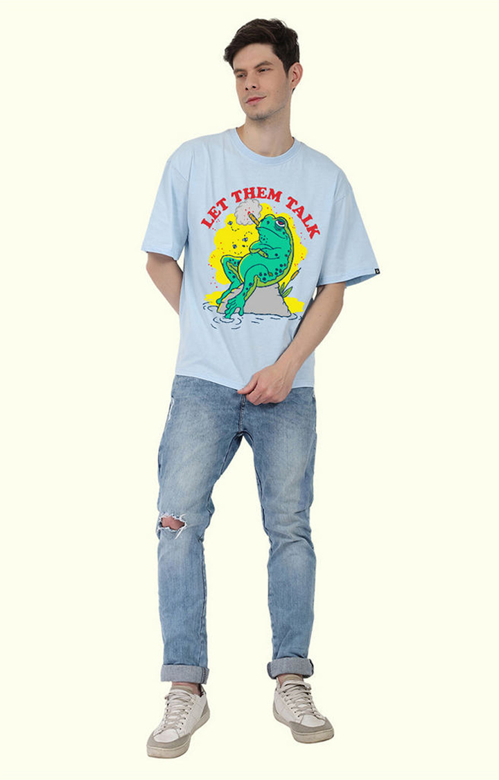 Let Them Talk Men's Oversized Printed T-Shirt