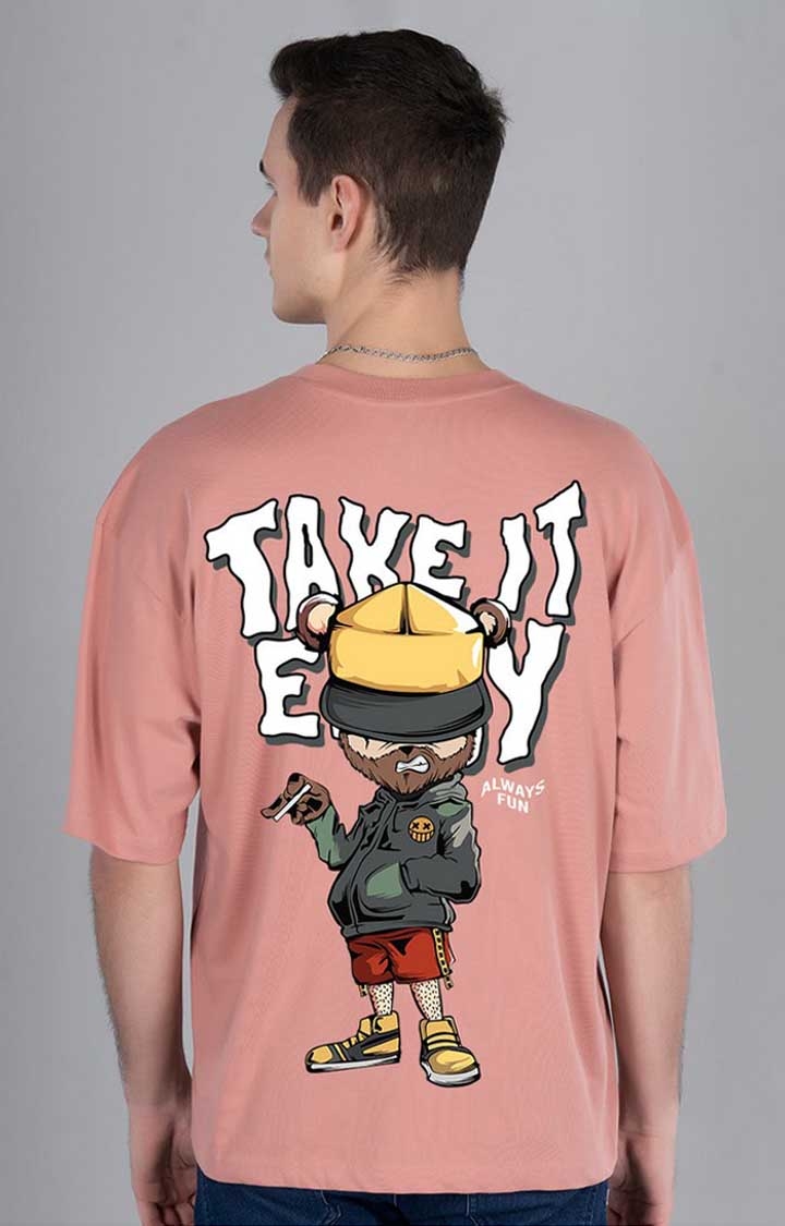 Take It Easy Men's Oversized Printed T Shirt