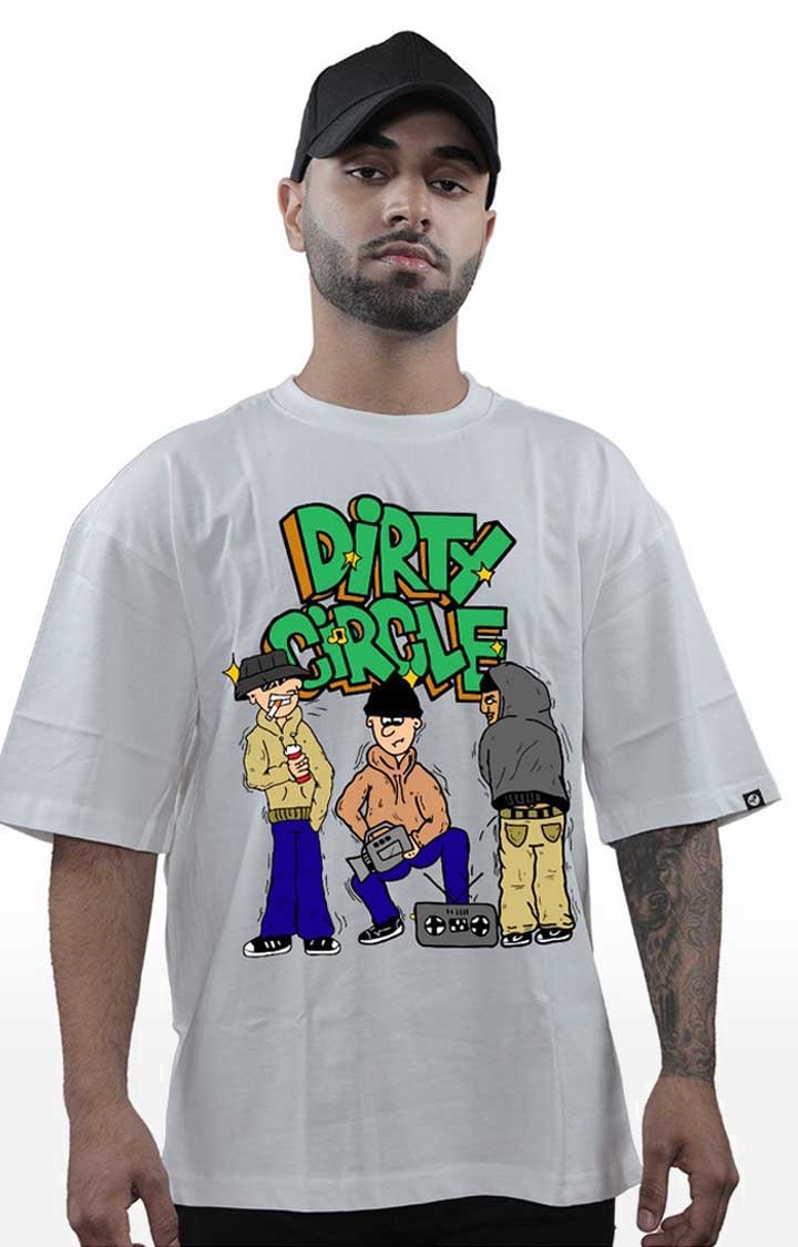 Dirty Circle Men's Oversized Printed T Shirt