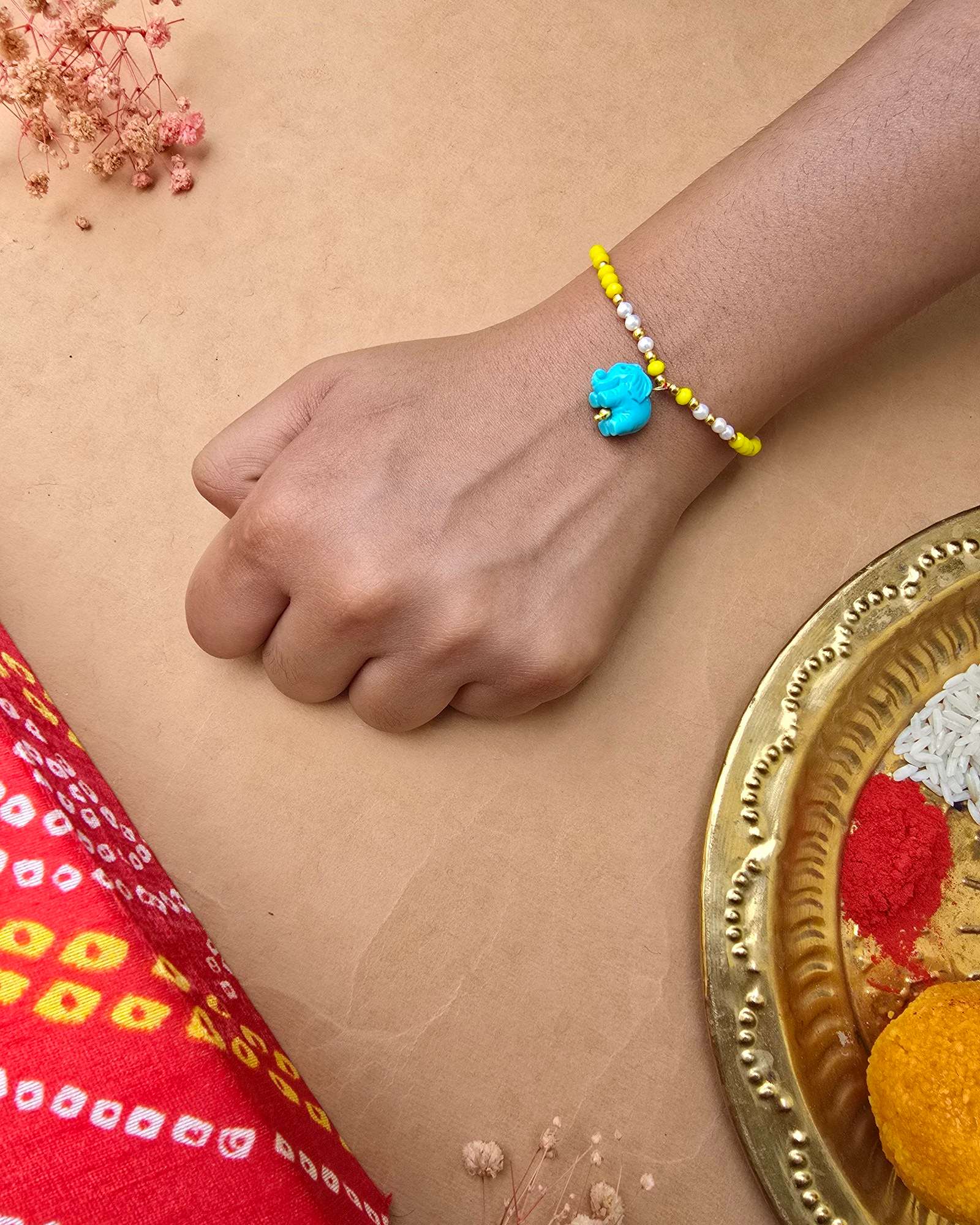 Turquoise Haathi Mere Saathi Rakhi