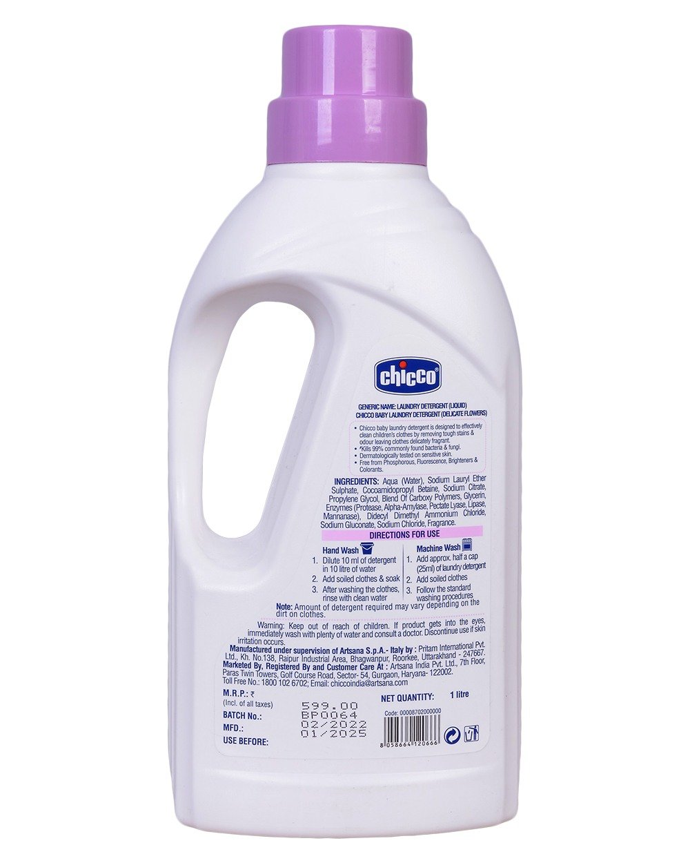 KIDS BABY DETERGENT CHICCO LAUNDRY DETERGENT 1000ML SPRING