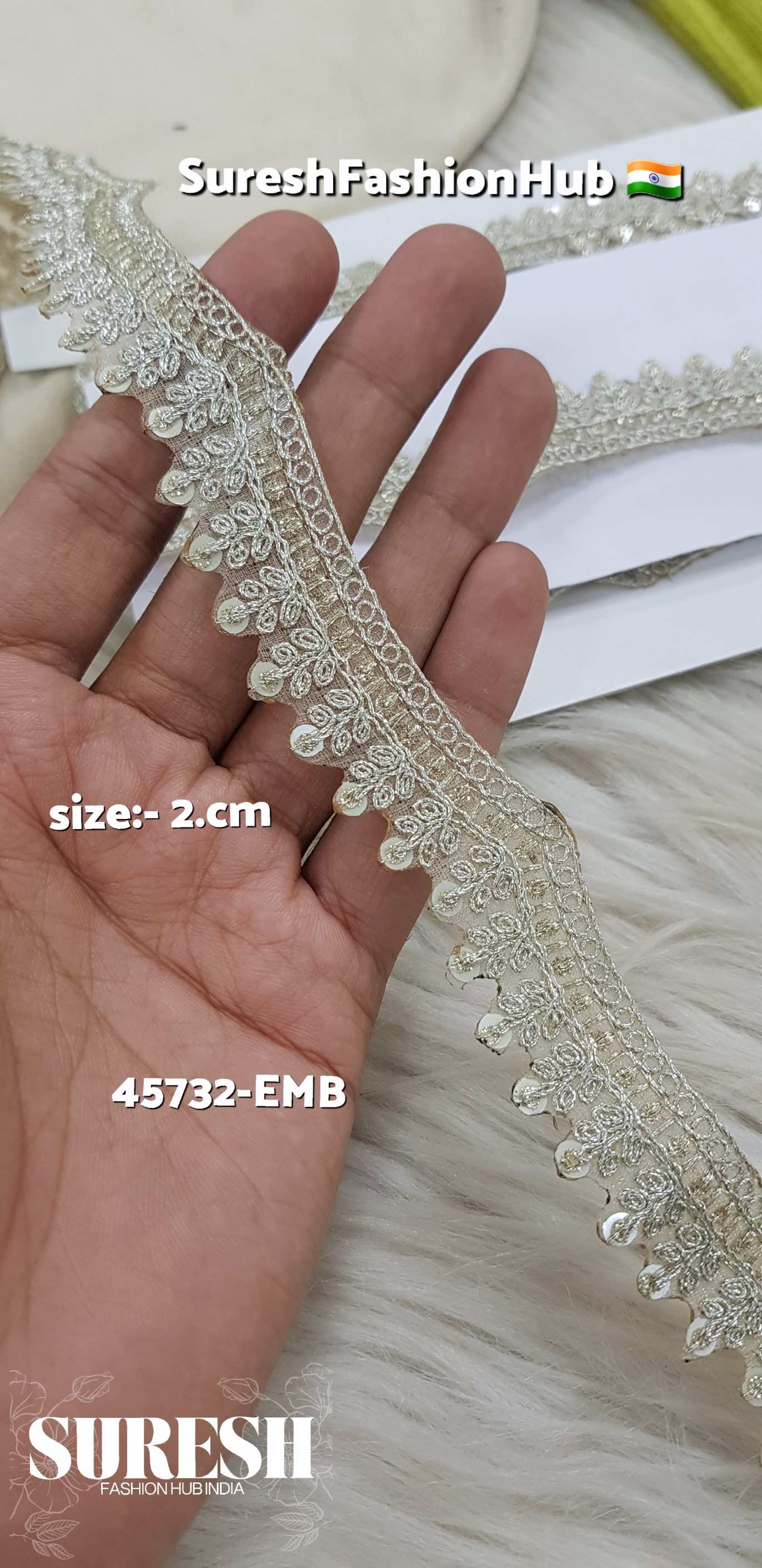 Water Classic Dori Zari & Sequence Organza Lace