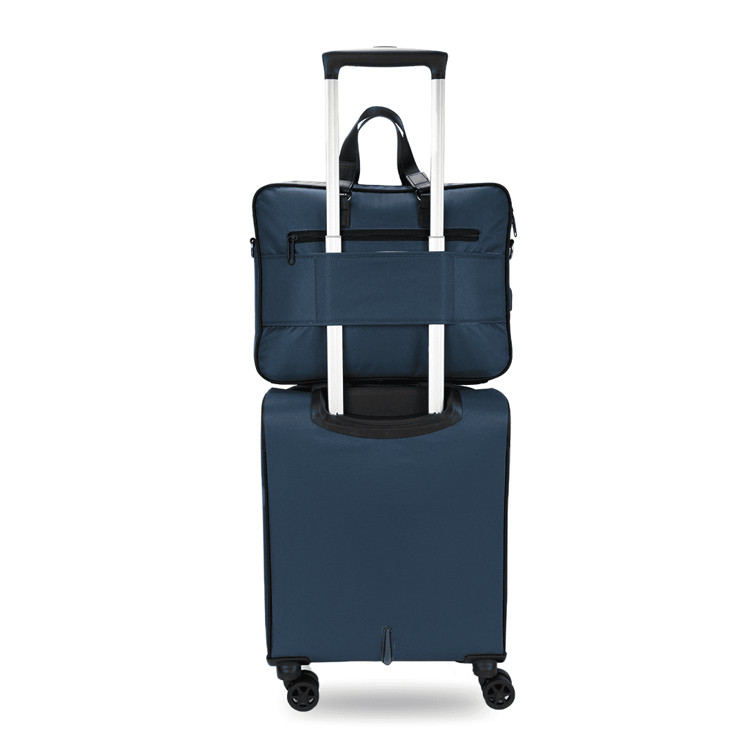 Cabin Luggage Trolley Bag with Laptop Bag Combo | USB Charging | Blue