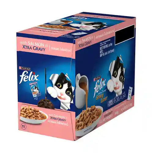 Purina Felix Gravy Lover Meaty Salmon Chunks Wet Cat Food, 70g