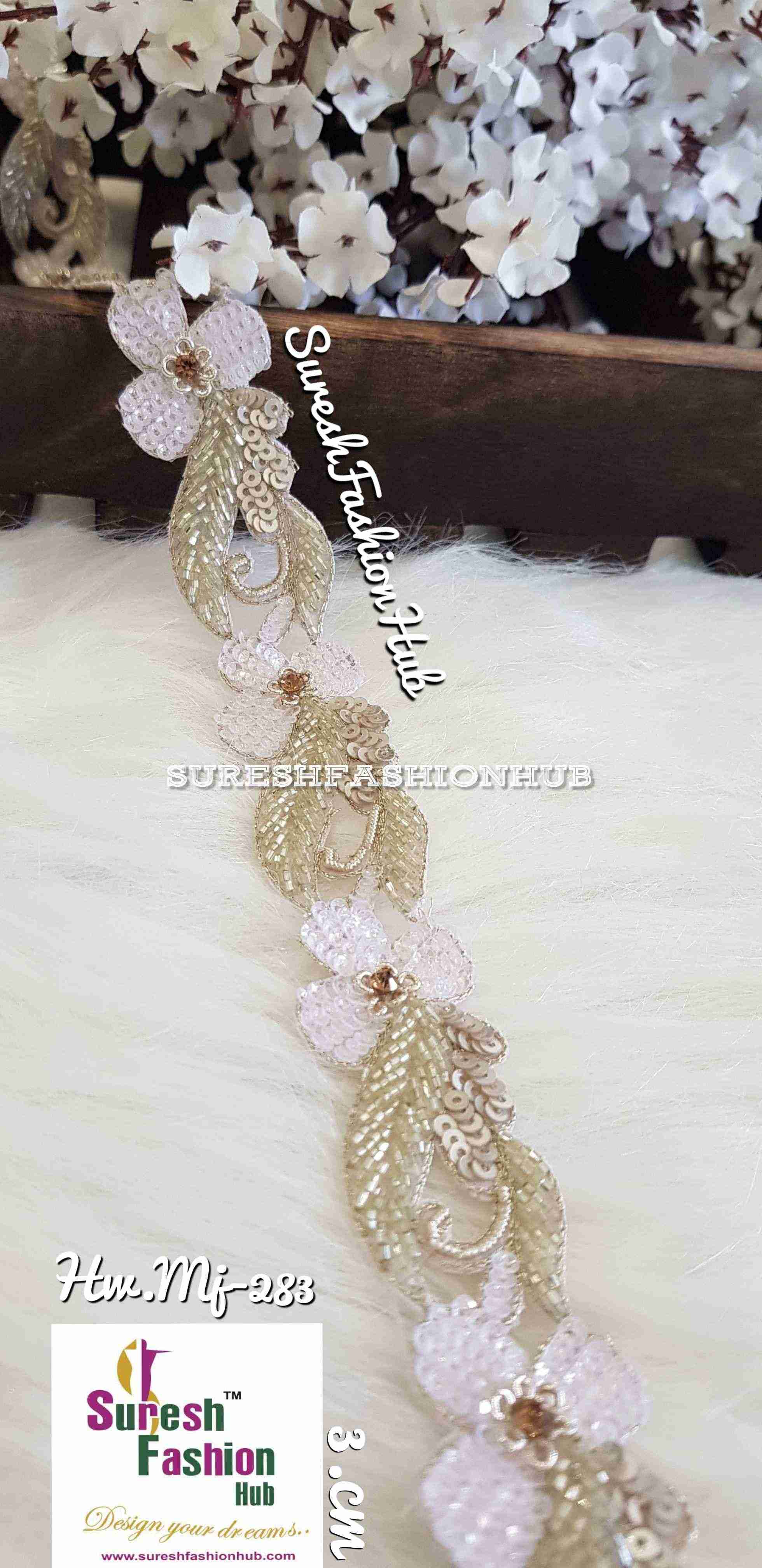 Handcrafted Decorative Jhalar Lace with Cutwork Design for Festive Wear