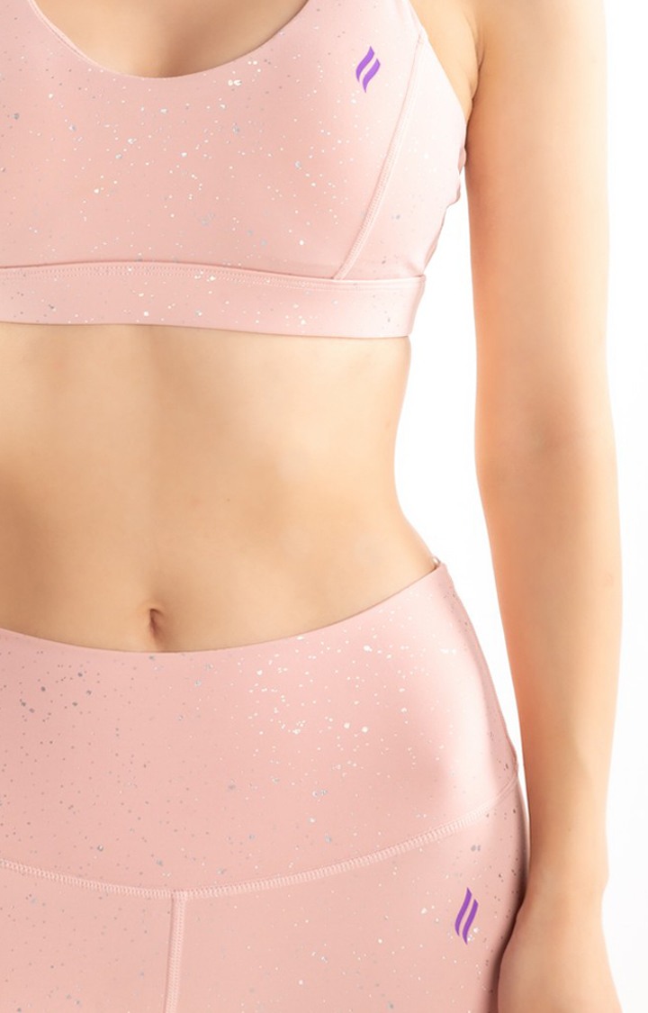 Women Pink Nylon Solid Tracksuits