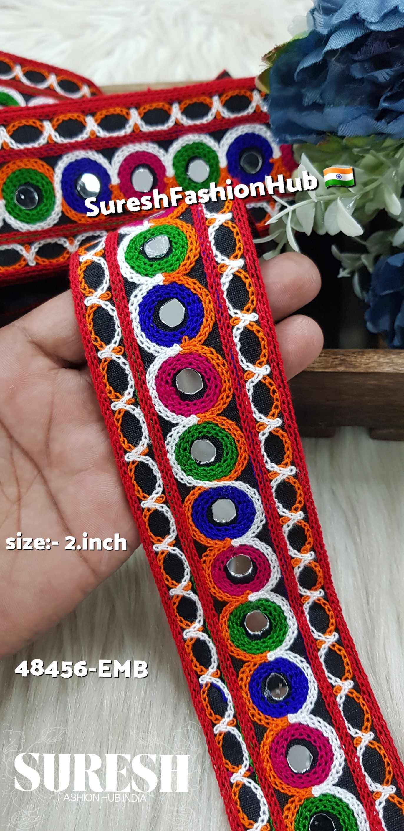 Black Geometric Floral Mirror Aari Lace