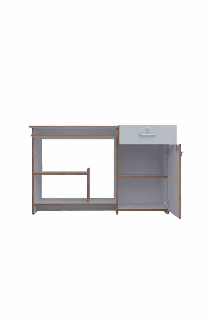 Zanko Study & Computer Table and Office Desk - Frosty White