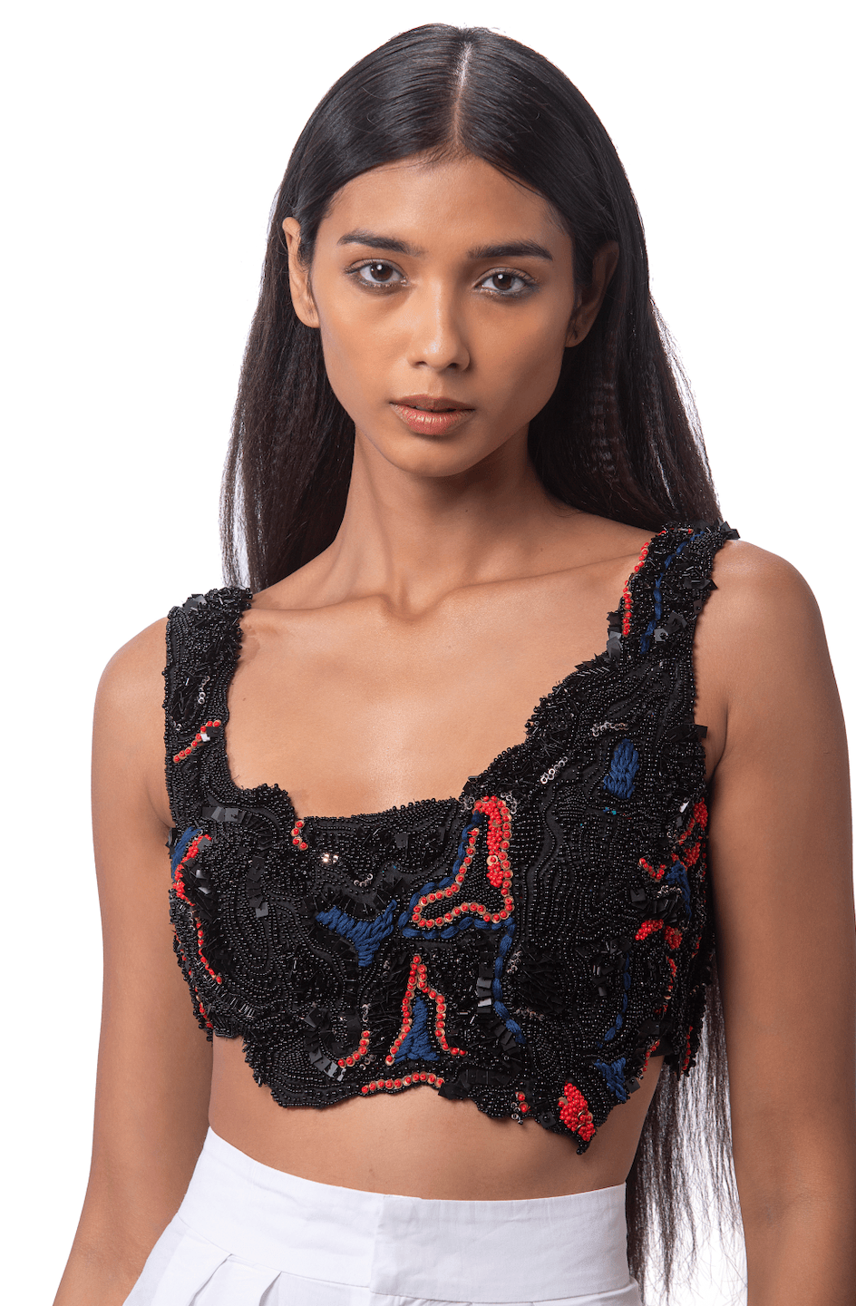 EMBROIDERED CROP TOP