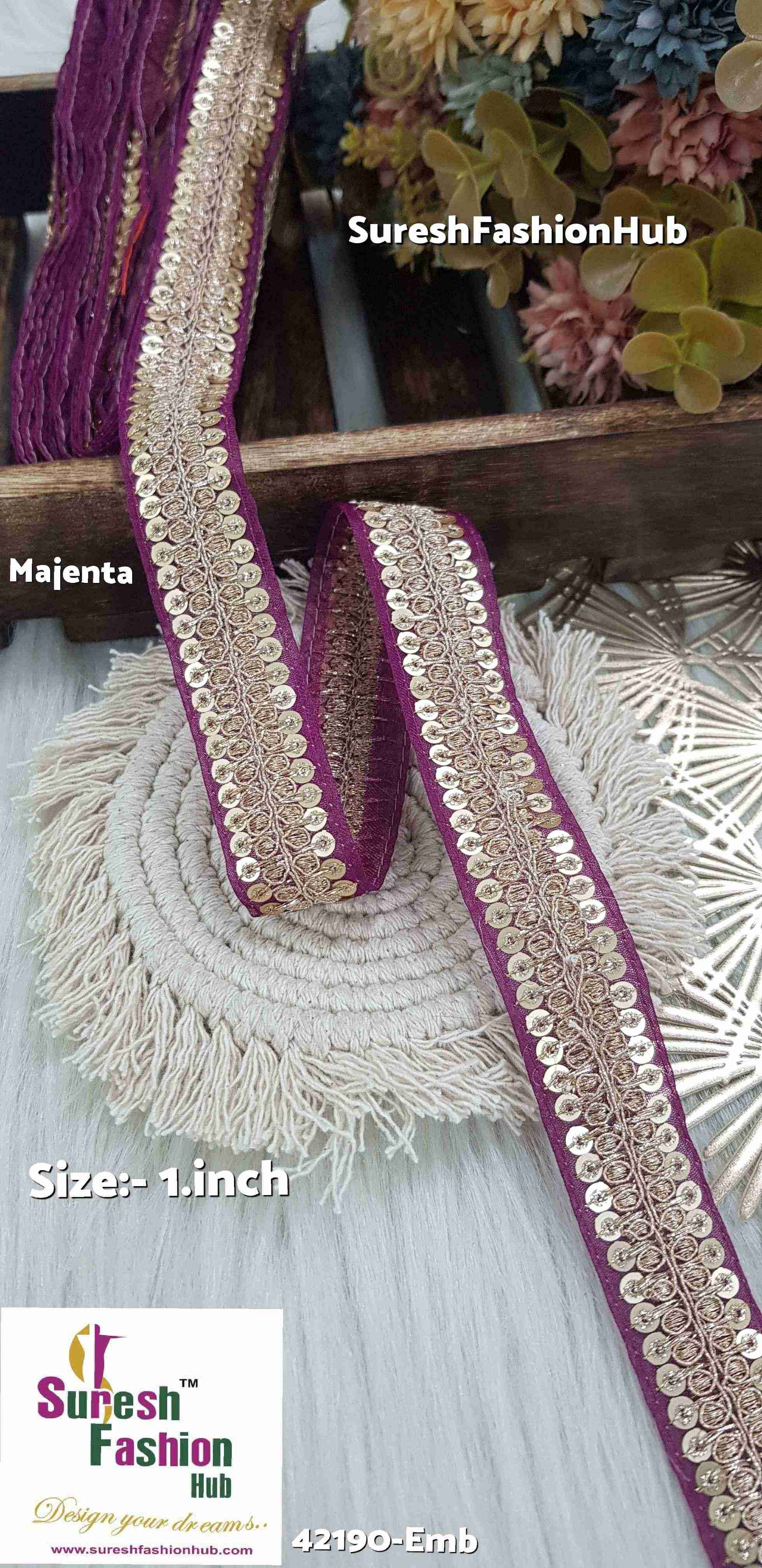 Majenta Bloom  Embroidery Lace