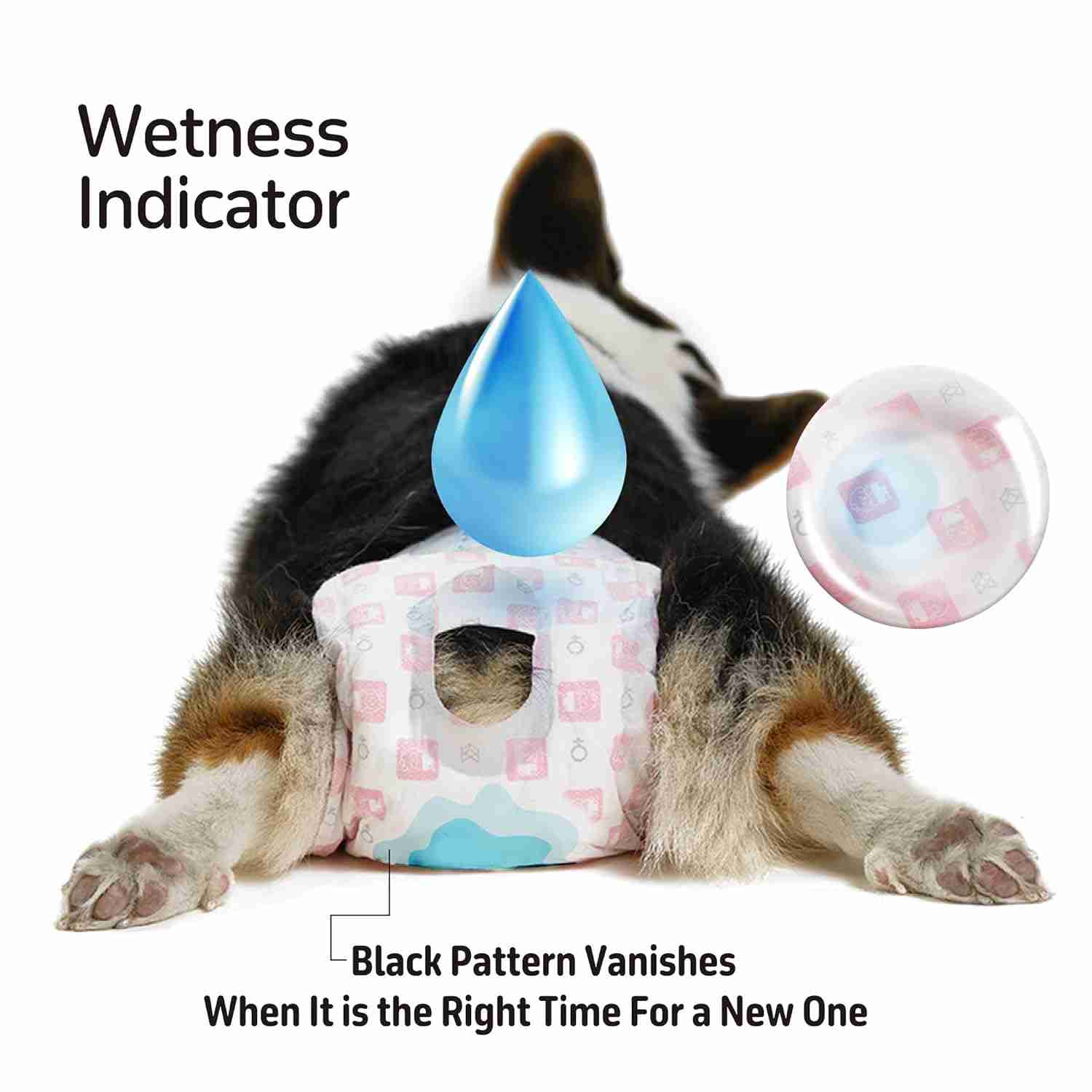 FOFOS Diaper Male Dog Large 8Pcs (Waist Size 28-50cm)