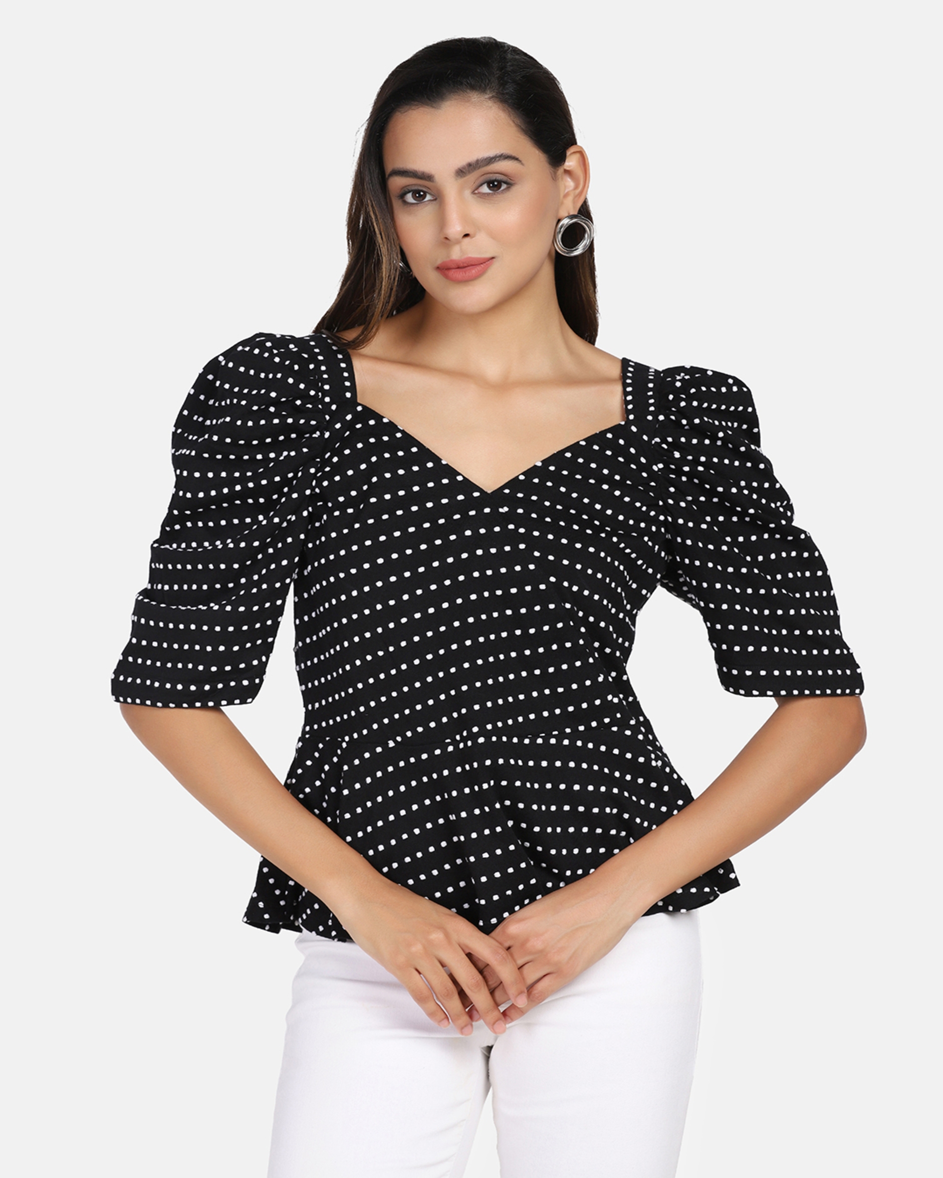Inands | Black Top With White Dots undefined