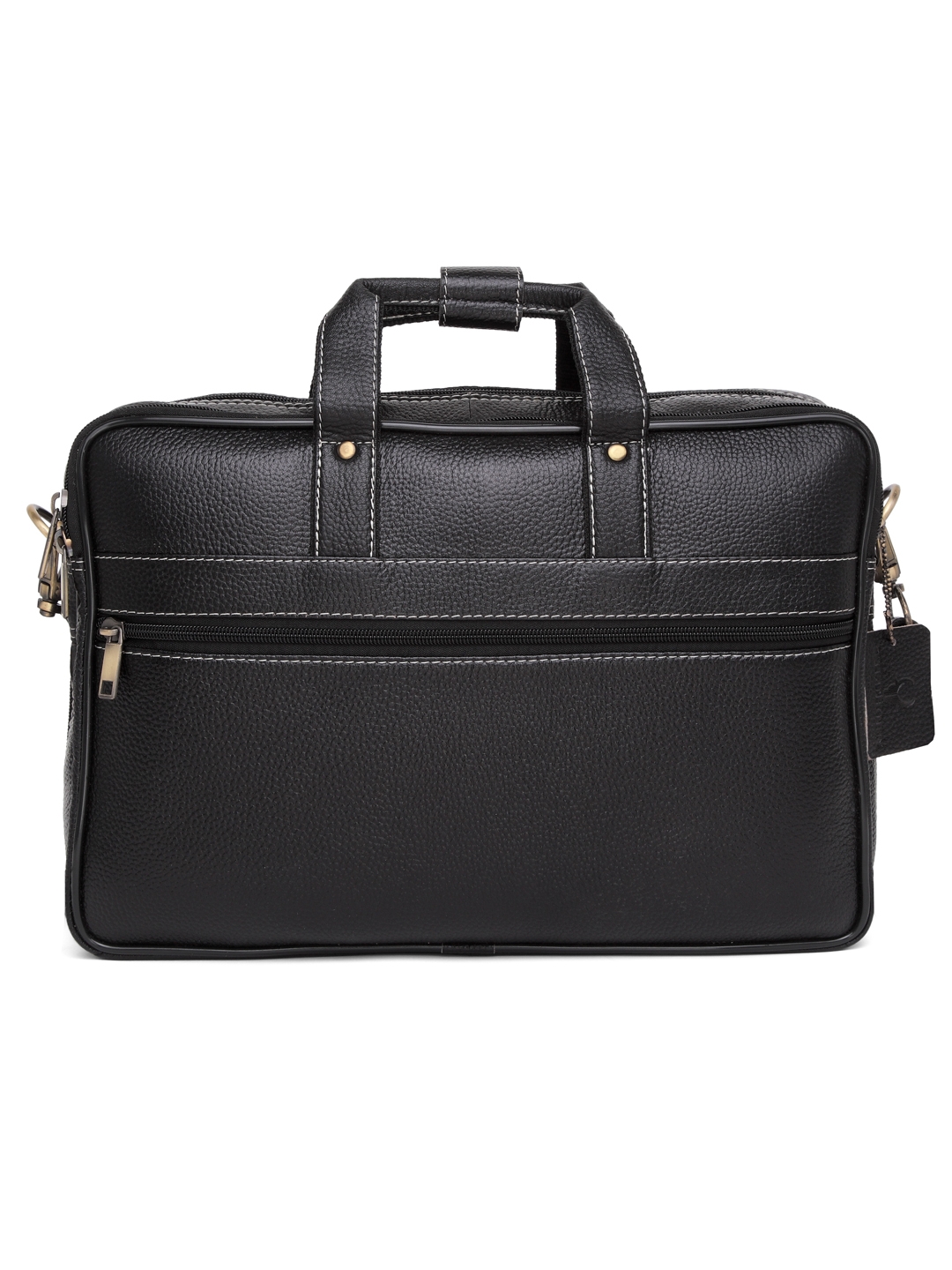 WildHorn | WildHorn 100% Genuine Leather Black Laptop Bag for Men 2