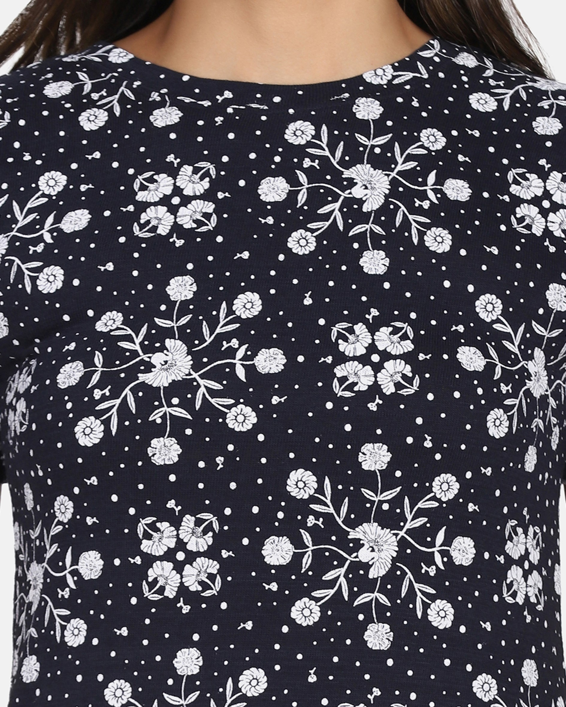 Black & White Printed Short Dress