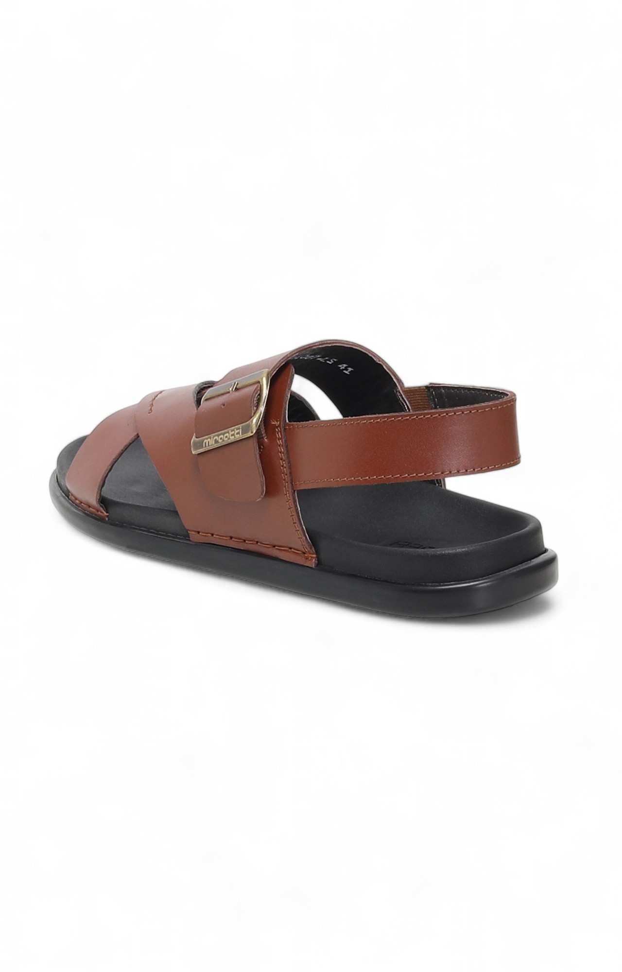 Men Wine Criss-Cross Sandals with Buckle