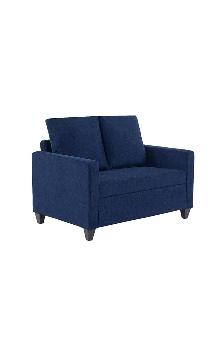 neudot Saya Sofa for Living Room |2 Persons Sofa|Premium Fabric with Cushioned Armrest | Solid Wood Frame|2 Seater in Saya Blue Color