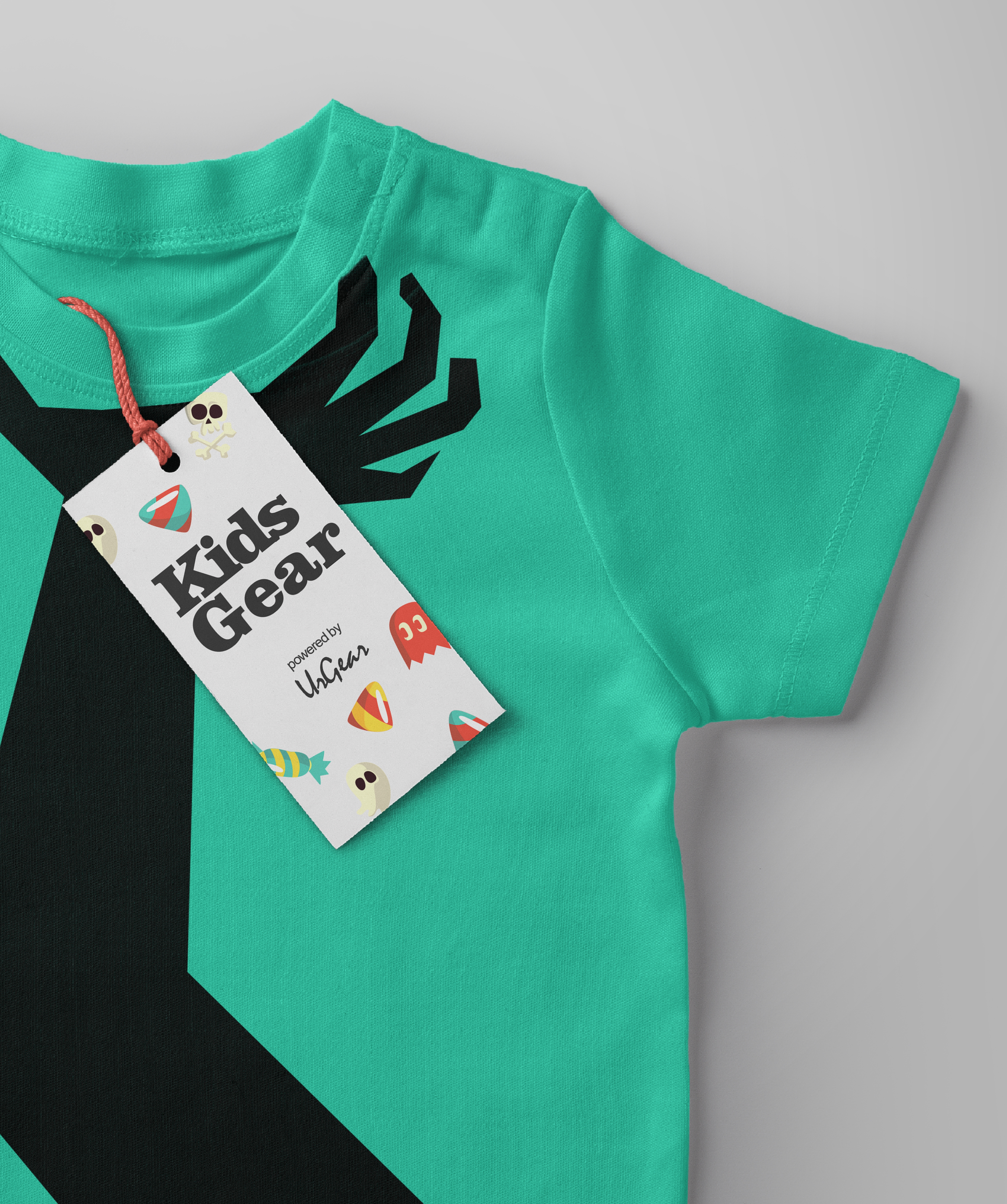 UrGear | UrGear Kids Teal Green Hand Printed Cotton T-Shirt 2