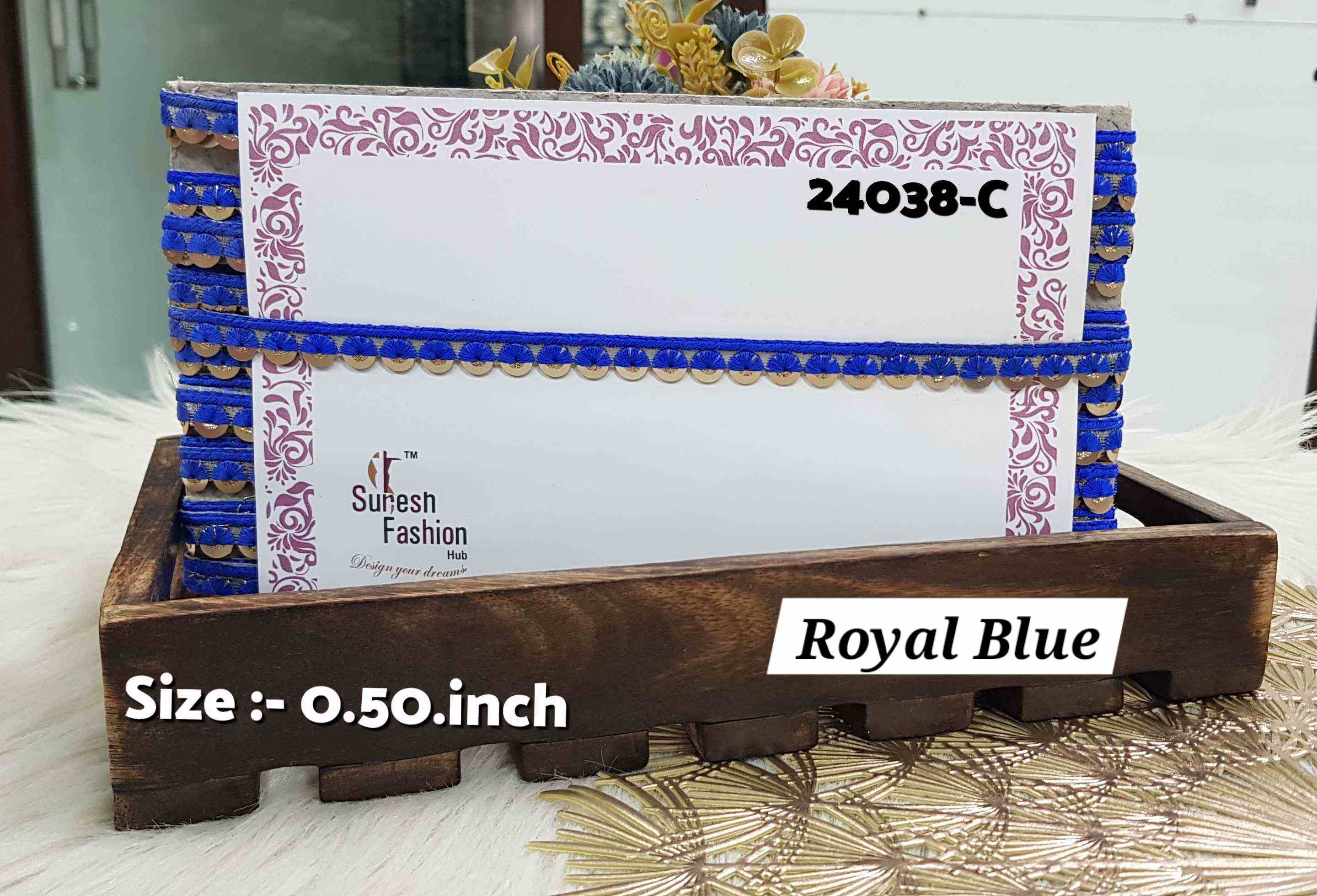 Royal Blue Elegance™ Sequin Organza Trim
