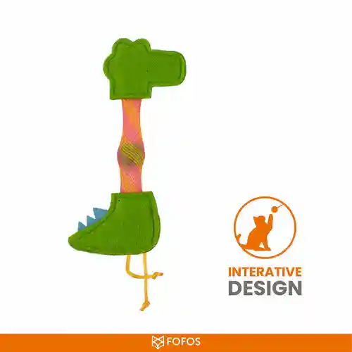 Barkbutler Fofos Crocodile Flick Tube Catnip Toy for Cats