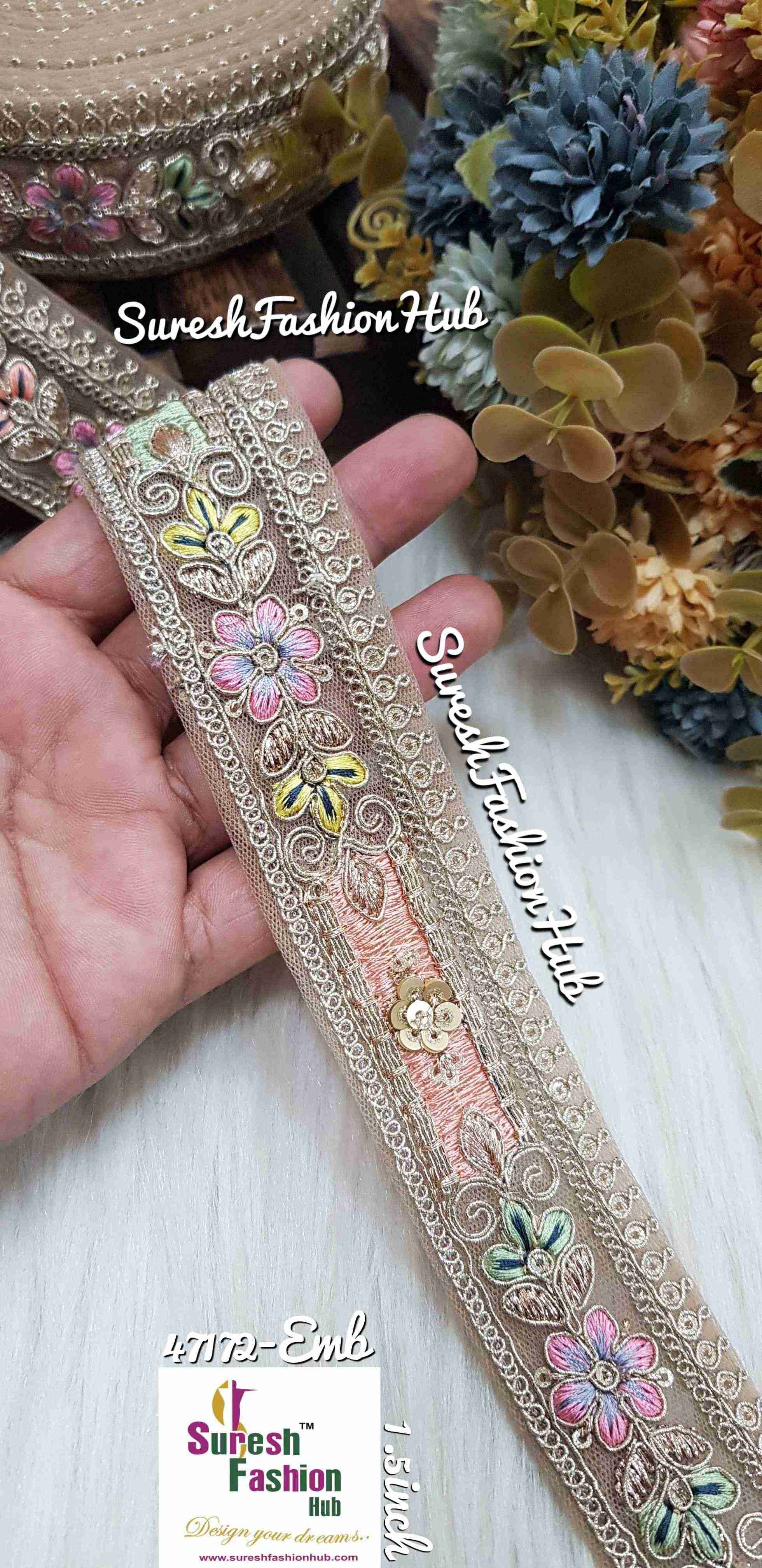 Sabyasachi-Inspired Floral Pearl Dori Lace 