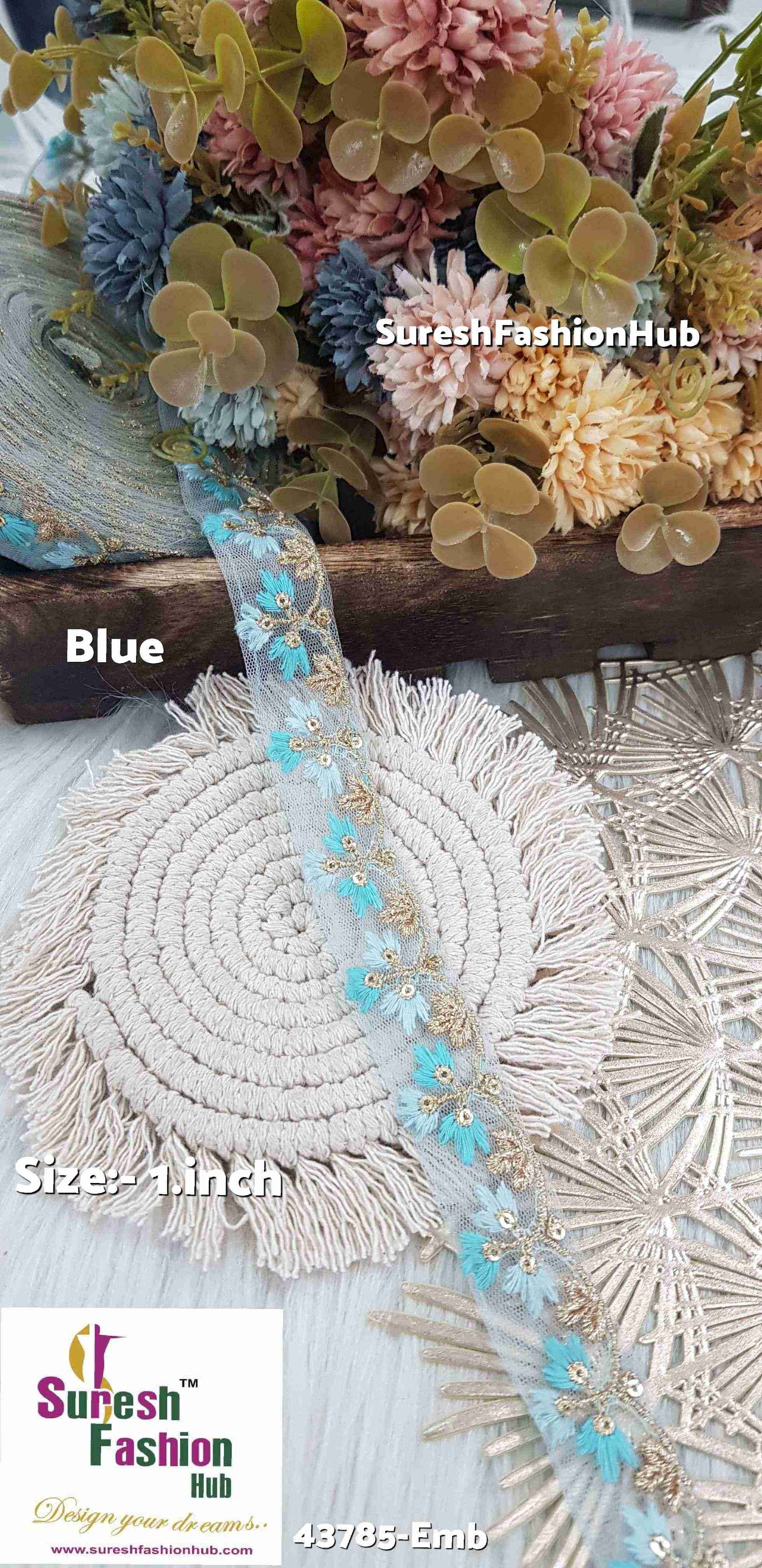 Blue Embroidery Lace